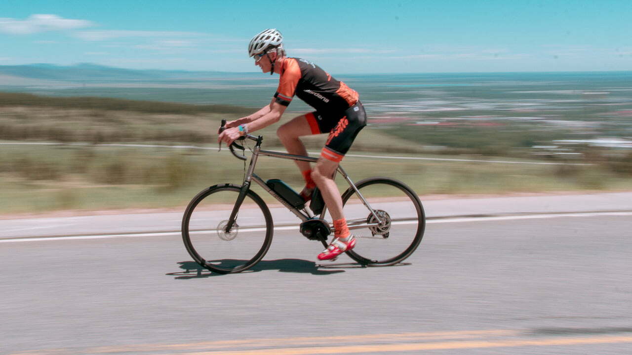 man on bike with blurred background
